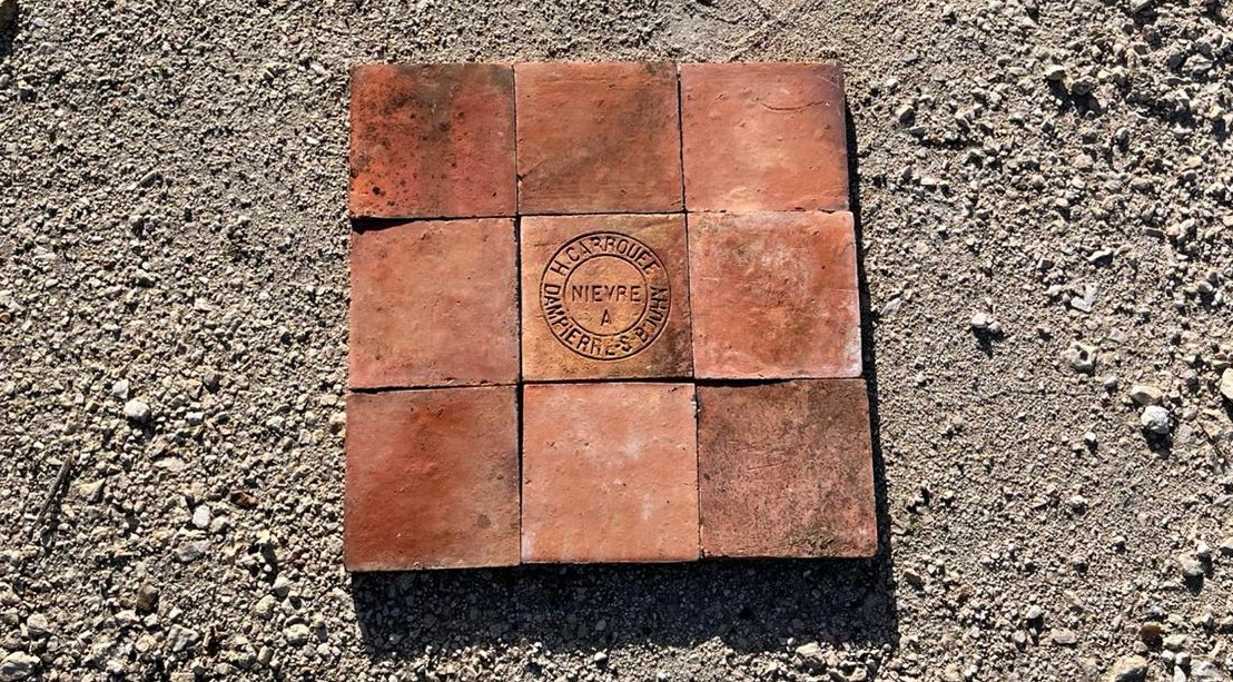 350 tomettes anciennes terre cuite 16x16 cm (~9 m²) – XIXe (19ème) siècle – La Puisaye - Bricolage